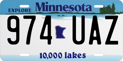 MN license plate 974UAZ
