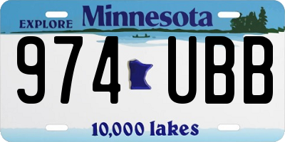 MN license plate 974UBB
