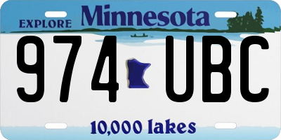 MN license plate 974UBC