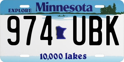 MN license plate 974UBK
