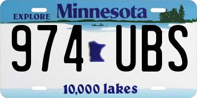 MN license plate 974UBS