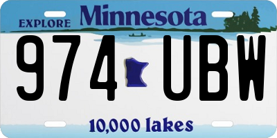 MN license plate 974UBW