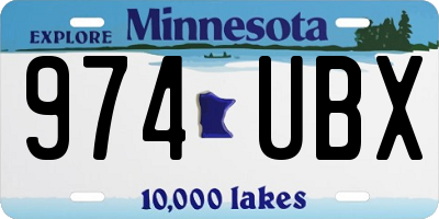MN license plate 974UBX
