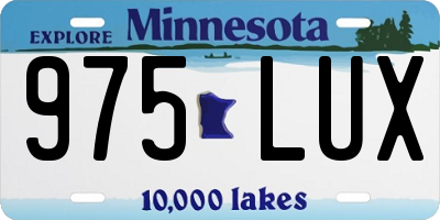 MN license plate 975LUX