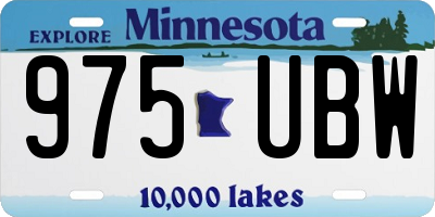 MN license plate 975UBW