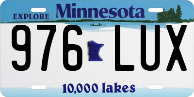 MN license plate 976LUX