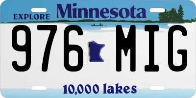 MN license plate 976MIG