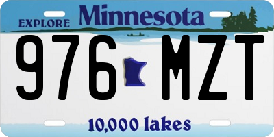 MN license plate 976MZT