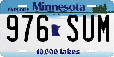 MN license plate 976SUM