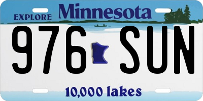 MN license plate 976SUN