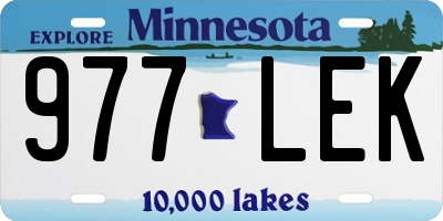 MN license plate 977LEK