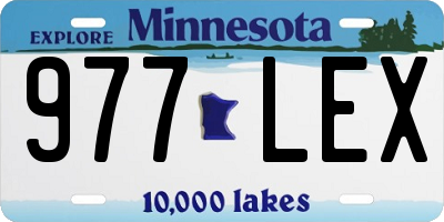 MN license plate 977LEX