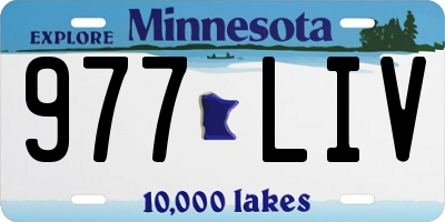 MN license plate 977LIV