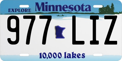 MN license plate 977LIZ