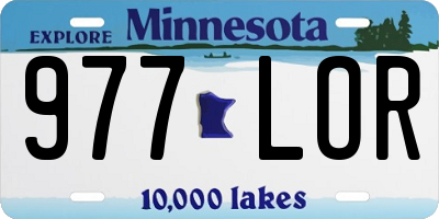 MN license plate 977LOR