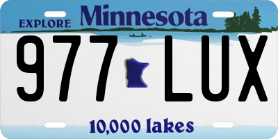MN license plate 977LUX