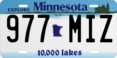 MN license plate 977MIZ