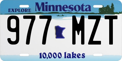 MN license plate 977MZT
