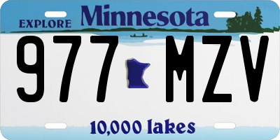 MN license plate 977MZV
