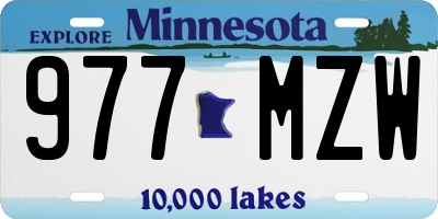 MN license plate 977MZW