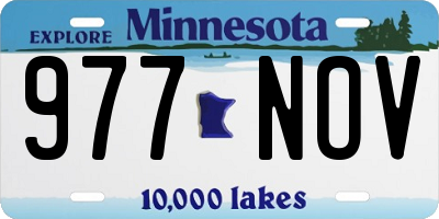 MN license plate 977NOV