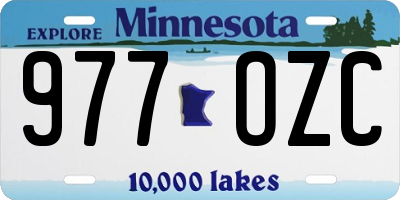 MN license plate 977OZC