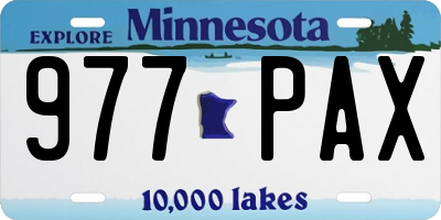 MN license plate 977PAX