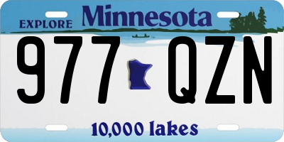 MN license plate 977QZN