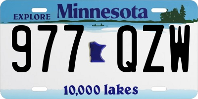 MN license plate 977QZW