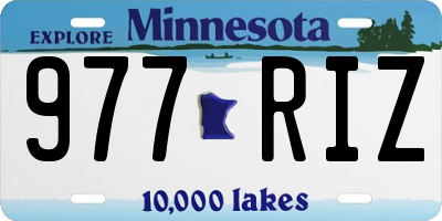 MN license plate 977RIZ