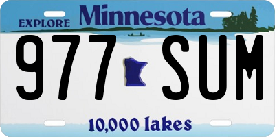 MN license plate 977SUM