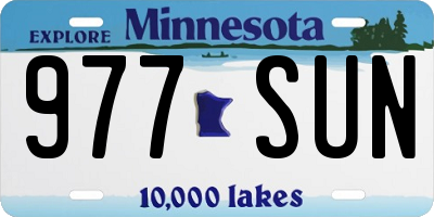 MN license plate 977SUN