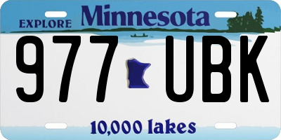 MN license plate 977UBK