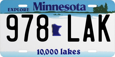 MN license plate 978LAK