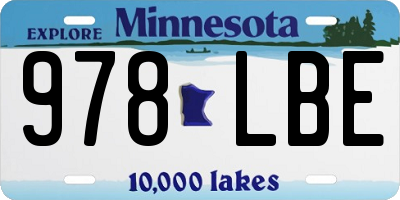 MN license plate 978LBE
