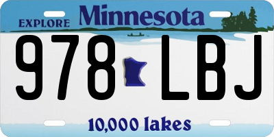 MN license plate 978LBJ
