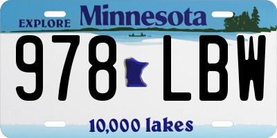 MN license plate 978LBW