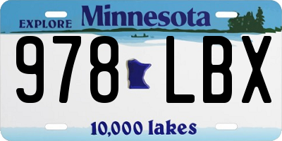 MN license plate 978LBX