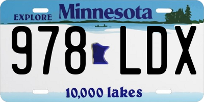 MN license plate 978LDX