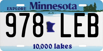 MN license plate 978LEB