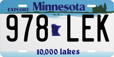 MN license plate 978LEK
