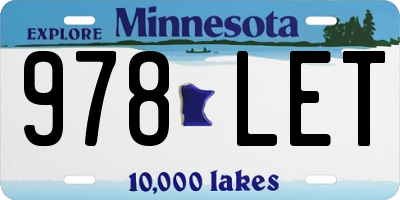 MN license plate 978LET