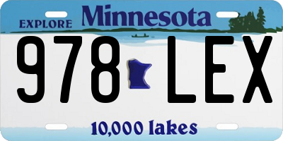 MN license plate 978LEX