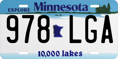 MN license plate 978LGA