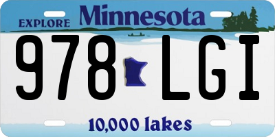 MN license plate 978LGI