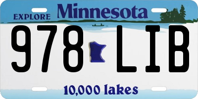 MN license plate 978LIB