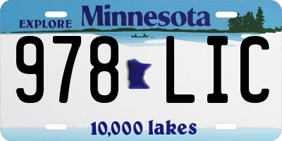 MN license plate 978LIC