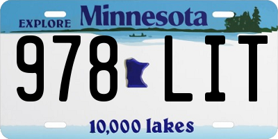 MN license plate 978LIT