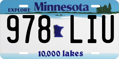 MN license plate 978LIU