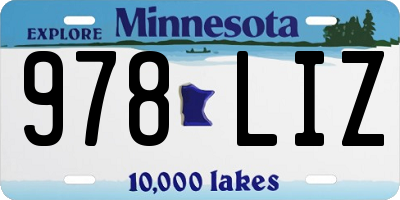MN license plate 978LIZ